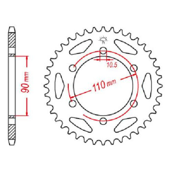 Couronne acier JT 33 dents pas 530 type 850