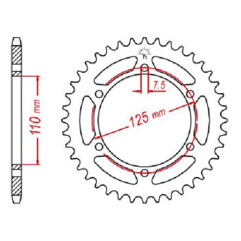 Couronne acier JT 41 dents pas 520 type 13