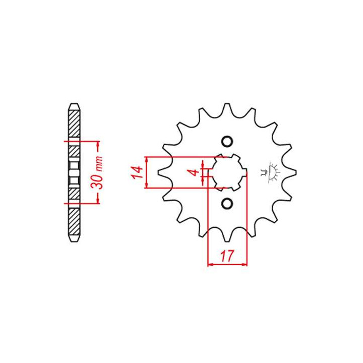 Sprocket JT 16 teeth pitch 420 type 249 Sprocket JT 16 teeth pitch 420 type 249