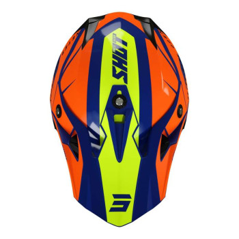 Casque moto cross Shot PULSE REVENGE 2022 NAVY ORANGE NEON YELLOW GLOSSY