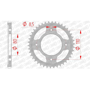 AFAM steel sprocket 42 teeth pitch 428 type 10235 Honda CBF 125 M
