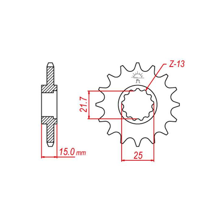 Pignon JT 15 dents pas 525 type 1515