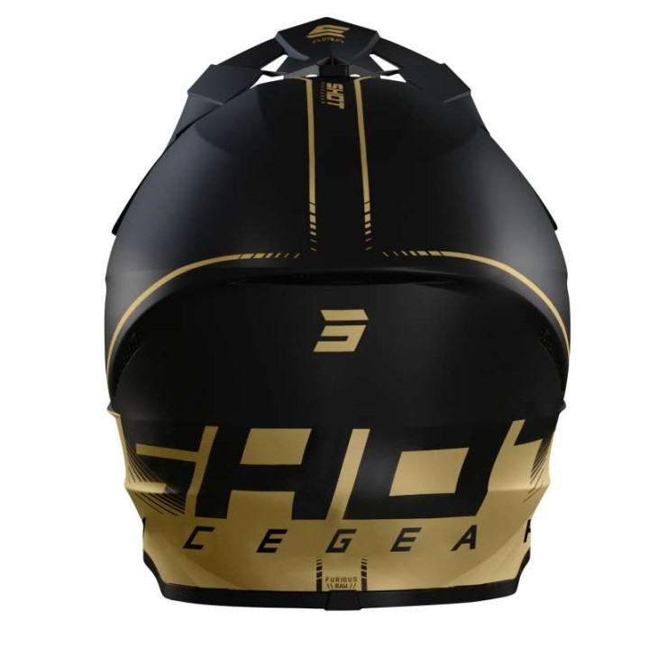 Casque moto cross Shot FURIOUS RAW 3.0 2022 BLACK GOLD MATT