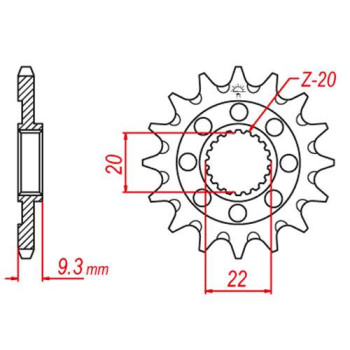 Pignon anti-boue JT 13 dents pas 520 type 1446SC Kawasaki KX250F