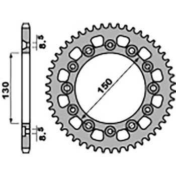 Couronne acier PBR 48 dents pas 520 type 4308 Honda XR250 R