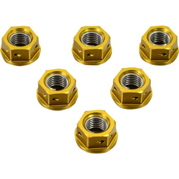 Écrous de couronne alu (x6) Pro-Bolt M10x1,25 Or