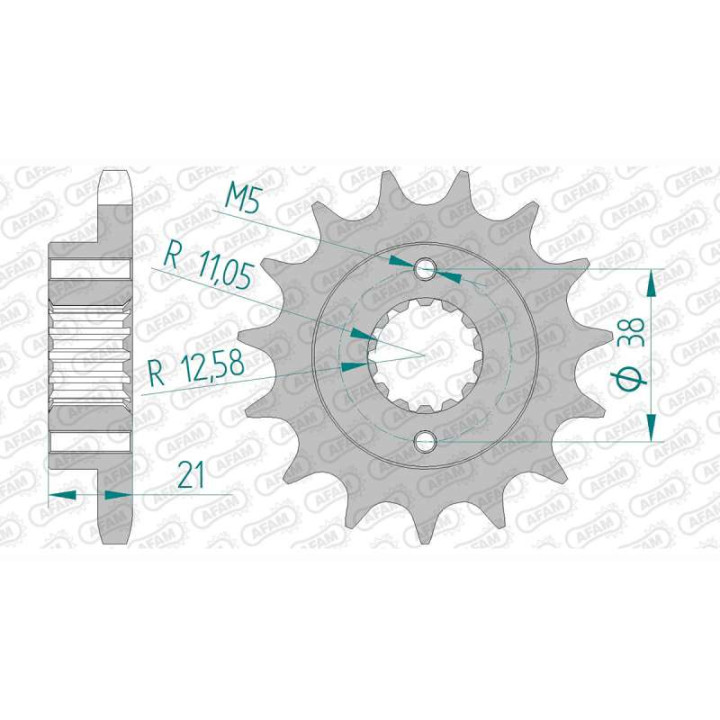 Pignon AFAM 15 dents pas 530 type 46603 Cagiva E 900 C Elefant