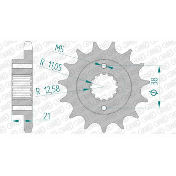 Pignon AFAM 15 dents pas 530 type 46603 Cagiva E 900 C Elefant