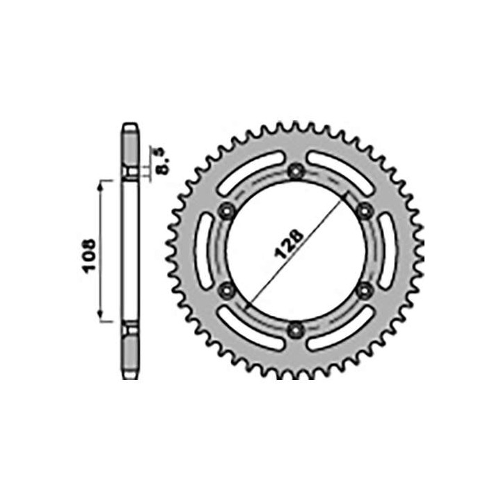 Couronne acier PBR 57 dents pas 428 type 4488