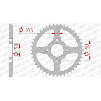 Couronne acier AFAM 45 dents pas 520 type 10221 Honda CA 125 Rebel