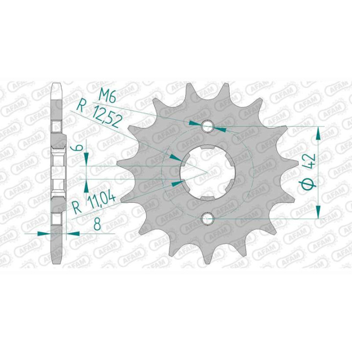 Pignon AFAM 16 dents pas 520 type 20500 Honda CB250 RS