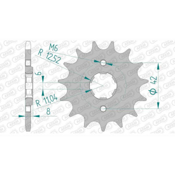 Pignon AFAM 16 dents pas 520 type 20500 Honda CB250 RS