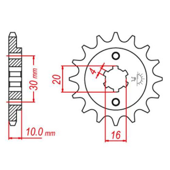 Pignon JT 14 dents pas 520 type 711