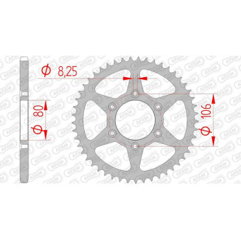 Couronne acier AFAM 45 dents pas 520 type 35204 Aprilia 125 Tuareg Rally