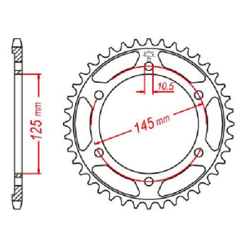 Couronne acier JT 43 dents pas 525 type 867