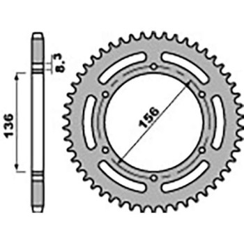 Couronne alu PBR 45 dents ultra-light pas 520 type 830 Derbi Mulhacen