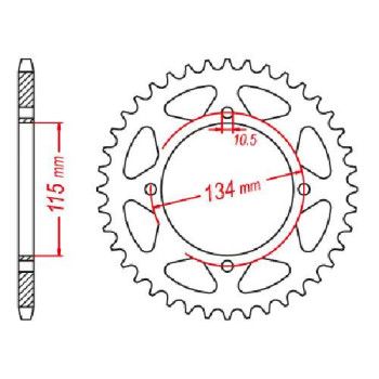 Couronne acier JT 48 dents pas 530 type 718