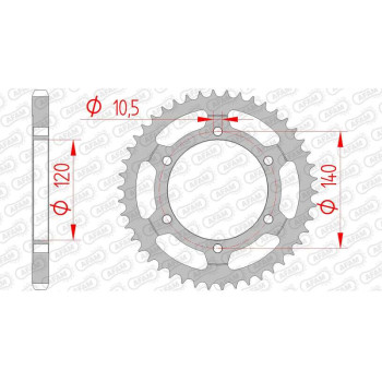Couronne acier AFAM 45 dents pas 525 type 14507 Suzuki GSX-R 600