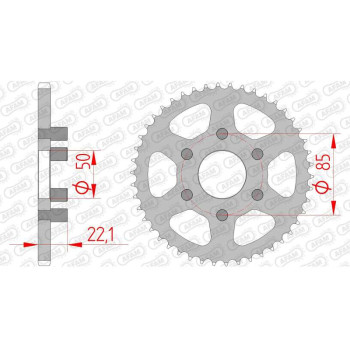 Couronne acier AFAM 46 dents pas 415 type 35102 Aprilia 50 Classic Couronne acier AFAM 46 dents pas 415 type 35102 Aprilia 50 Classic