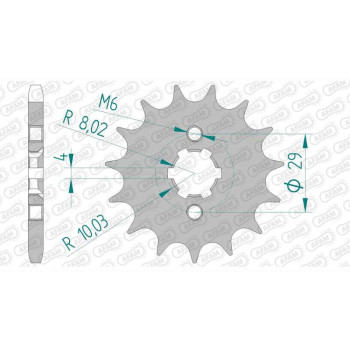 Pignon AFAM 15 dents pas 428 type 33201 Kawasaki KE 125