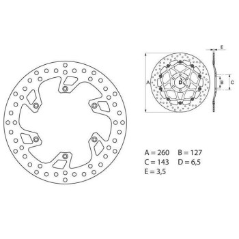 Disque de frein avant Brembo Série Oro 68B407B8