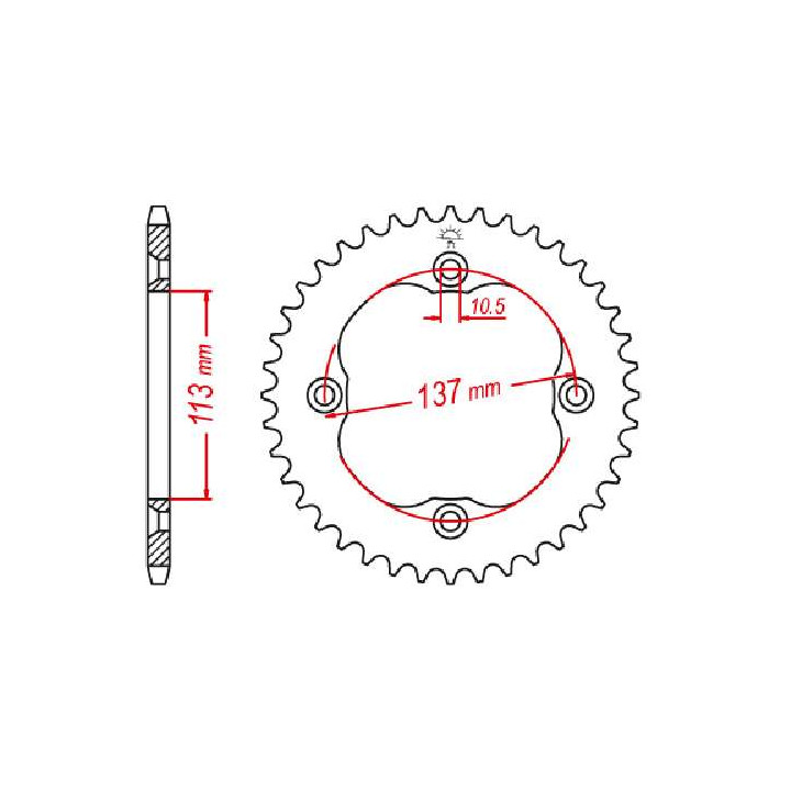 Steel crown JT 36 teeth not 520 type 1760