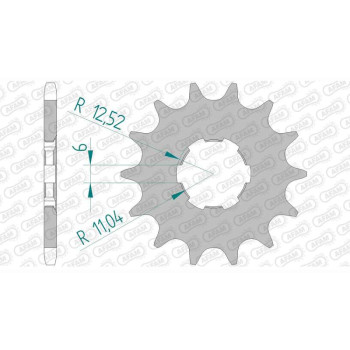 Pignon AFAM 16 dents pas 420 type 20100 Honda MTX 50