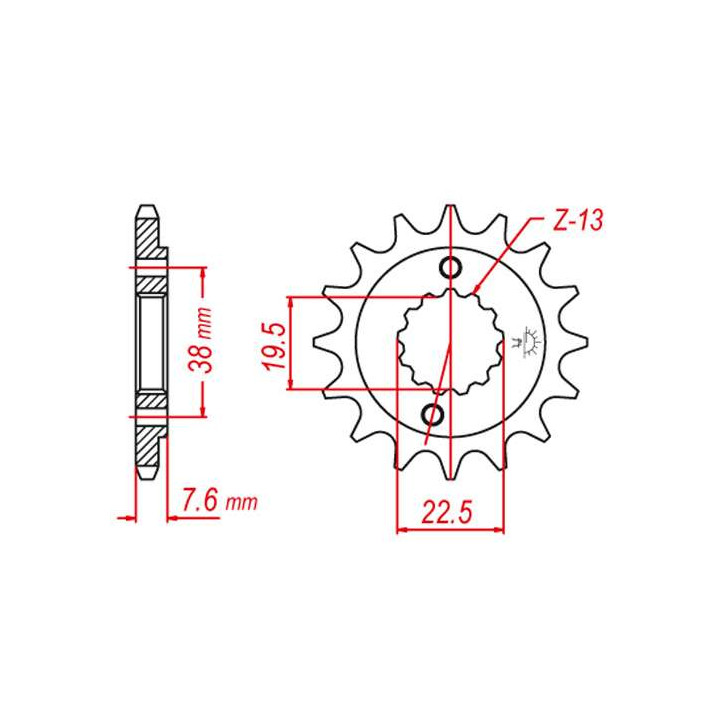 Pignon JT 15 dents pas 520 type 1401 Suzuki LT-R450 Pignon JT 15 dents pas 520 type 1401 Suzuki LT-R450