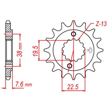 Pignon JT 15 dents pas 520 type 1401 Suzuki LT-R450