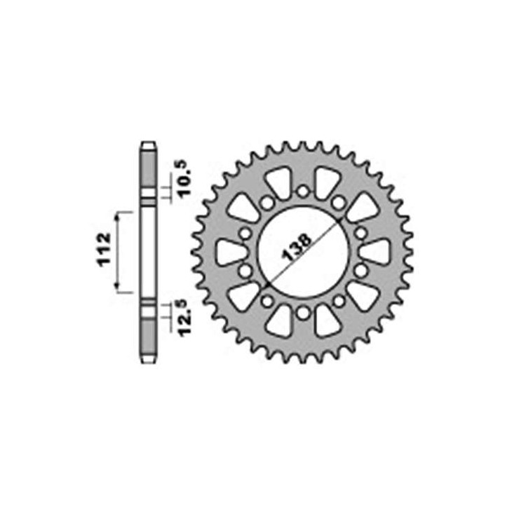 Steel crown PBR 43 teeth not 520 type 4384 Honda NC700S