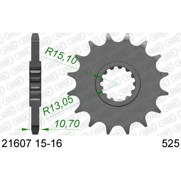 AFAM sprocket 16 teeth pitch 525 type 21607 MT-07