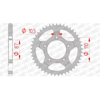 Couronne acier AFAM 45 dents pas 525 type 14404 Suzuki GSF 400 Bandit