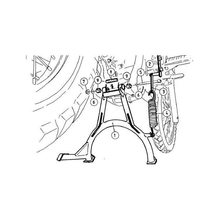 Béquille centrale Hepco & Becker Yamaha XT660 R / X Béquille centrale Hepco & Becker Yamaha XT660 R / X