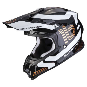 Casque cross Scorpion VX-16 EVO AIR TUB Noir / Blanc / Or