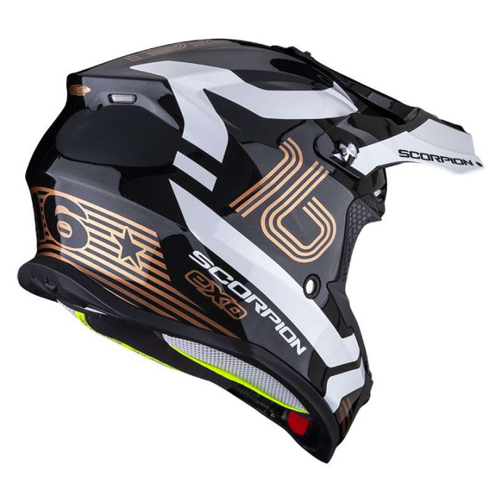 Casque cross Scorpion VX-16 EVO AIR TUB Noir / Blanc / Or