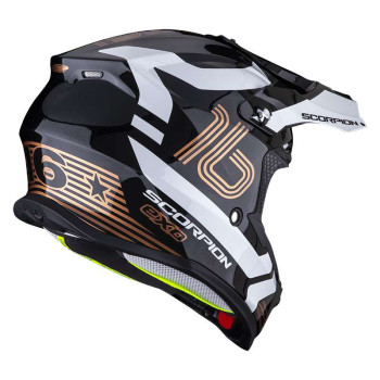 Casque cross Scorpion VX-16 EVO AIR TUB Noir / Blanc / Or