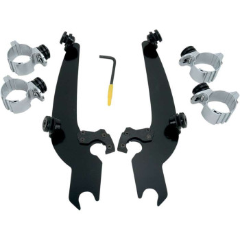 Kit de fixation pare-brise Memphis Shades noir Harley-Davidson XL (MEB8919) Kit de fixation pare-brise Memphis Shades noir Harley-Davidson XL (MEB8919)