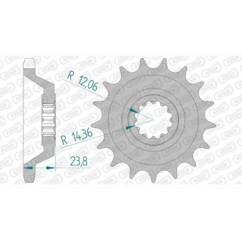 Pignon AFAM 17 dents pas 530 type 24806 Kawasaki ZZR 1100 ZX 1100