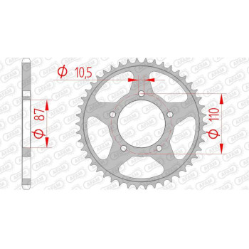 AFAM steel crown 46 teeth pitch 520 type 14405 Suzuki GW 250 Inazuma