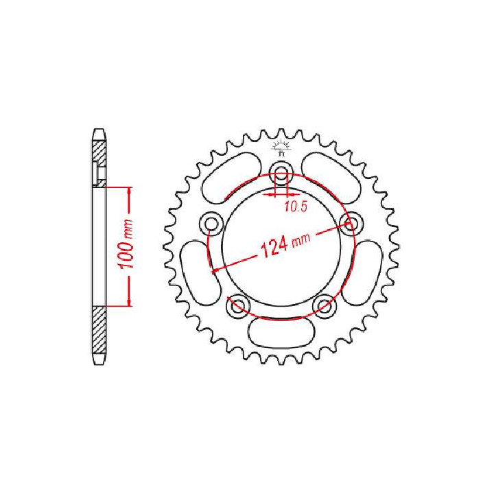 Couronne acier JT 36 dents pas 525 type 744