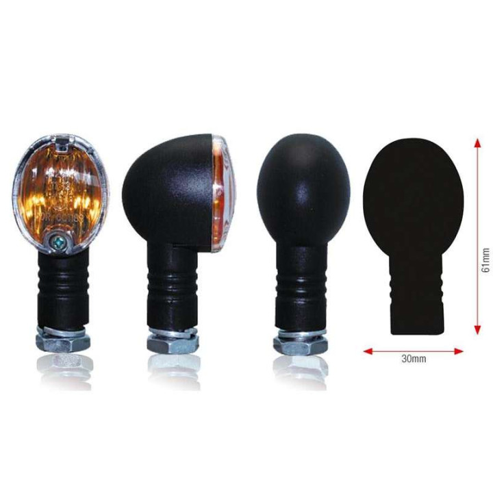 Bihr BASIC motorcycle turn indicators white cap