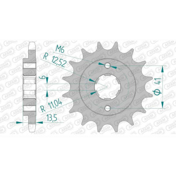 Pignon AFAM 16 dents pas 525 type 20506 Honda VT 600 C Shadows CUS