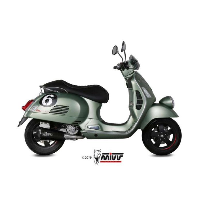 Ligne complète Mivv DELTA RACE Inox noir (P.008.LDRB) Piaggio Vespa GTS 300