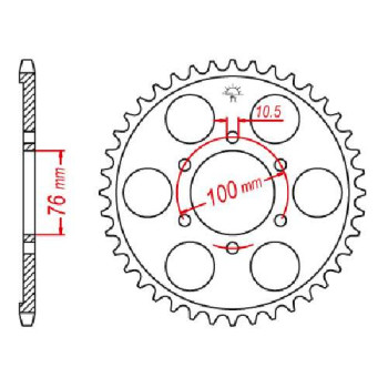 Couronne acier JT 48 dents pas 520 type 827