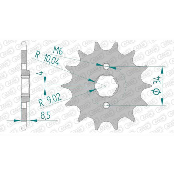 Pignon AFAM 14 dents pas 520 type 20317 Barossa 250 Puma Inverse