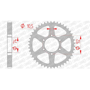 Couronne acier AFAM 45 dents pas 530 type 12403 Yamaha XJ 400