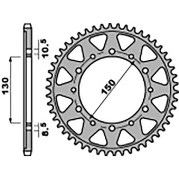Couronne acier PBR 48 dents pas 530 type 860 Yamaha FZS600 Fazer