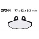 Plaquettes de frein semi-metal Nissin 2P-344NS
