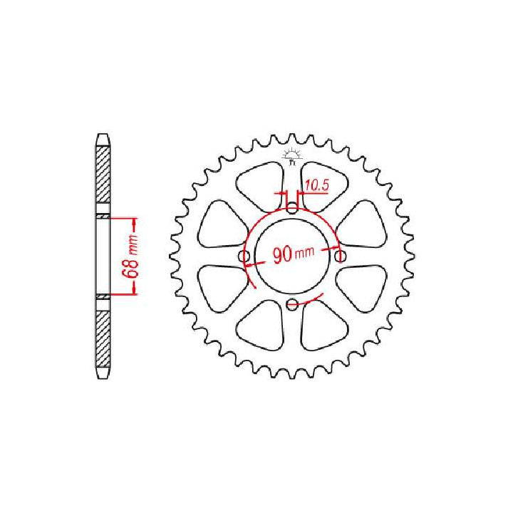Couronne acier JT 42 dents pas 520 type 243