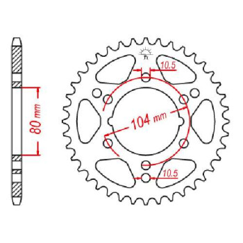 Couronne acier JT 36 dents pas 520 type 1478